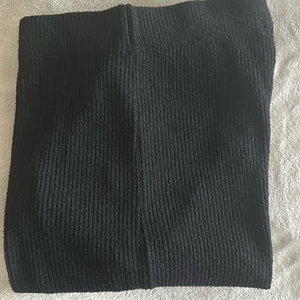 Enza Costa Soft & Cozy High Rise Black Cotton Blend Ribbed Pants L BNWOT